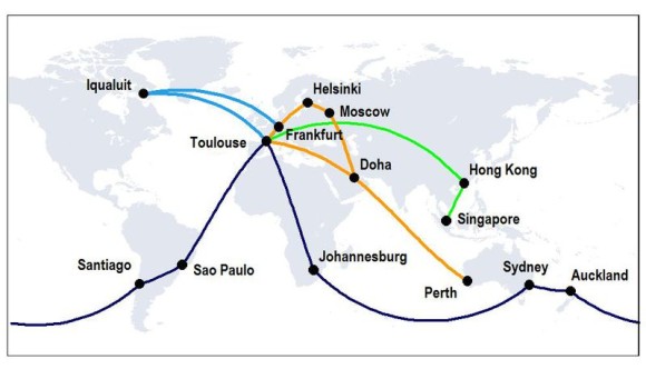 Airbus A350 route proving map  - Image, Airbus 