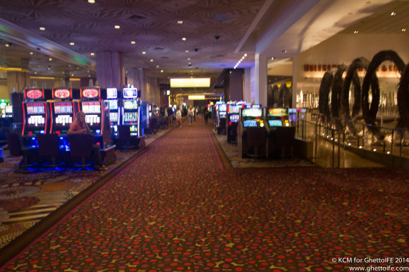Hiking across the casino floor of the MGM Grand