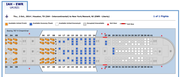 United Airlines Boeing 787-9 Seat Map