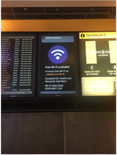 Heathrow Airport Wifi Increased Free Allowance To 4 To 8 Hours