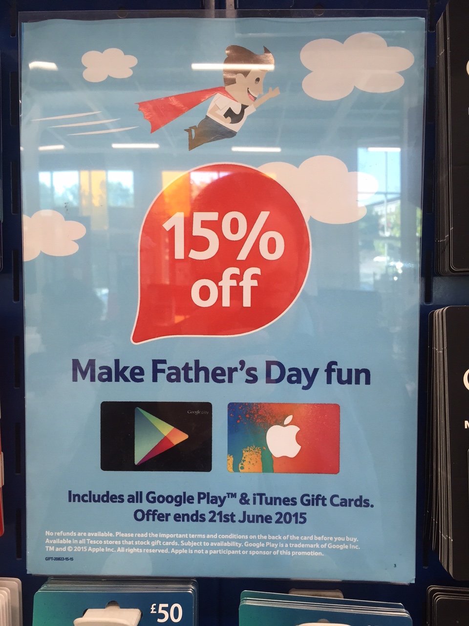 15% off iTunes and Google Play Cards at Tesco! - Economy Class & Beyond