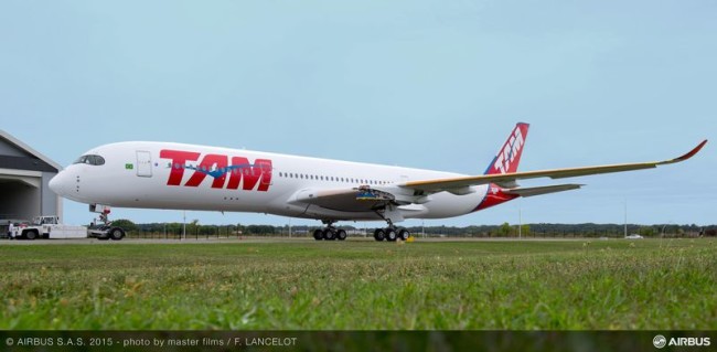 TAM Airbus A350 rolls out of the paint shop - Image, Airbus
