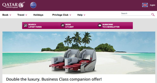 Qatar Airways Companion Fare Sale