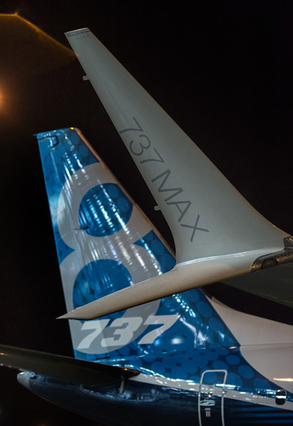K66476-2 737MAX; 737MAX Rollout; Renton Factory; Winglet and Tail; Evening; K66476-2; _D4S1811; 2015-12-08, Boeing 737 MAX