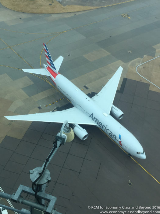 American Airlines Boeing 777 from the tower