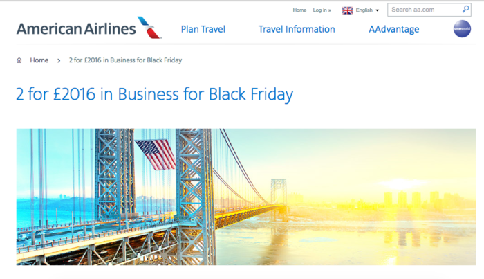 American Airlines Black Friday