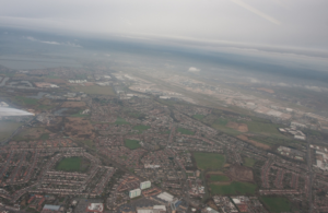 an aerial view of a city