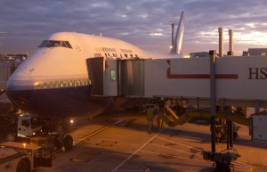 an airplane at an airport