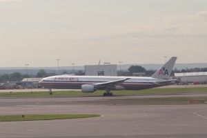 American Airlines Boeing 777-200 taking off From London Heathrow