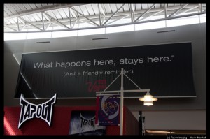 a sign in a building