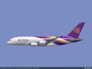 a white and purple airplane