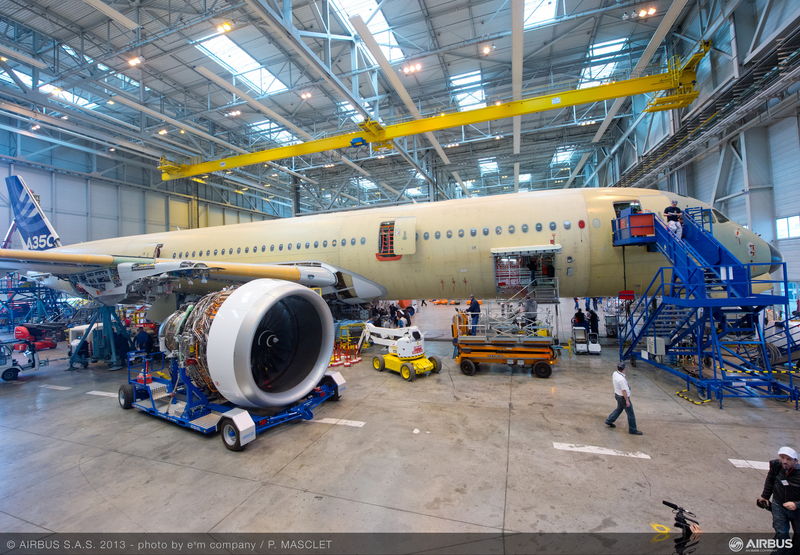 a large airplane in a hangar
