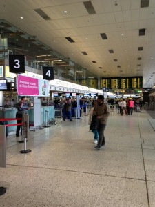 people in an airport terminal