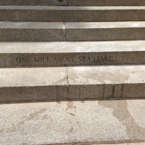 a stone steps with writing on it
