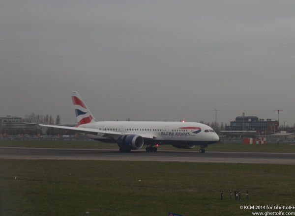 British Airways Boeing 787 arriving at London Heathrow - similar to the type heading to San Jose - Image, Economy Class and Beyond