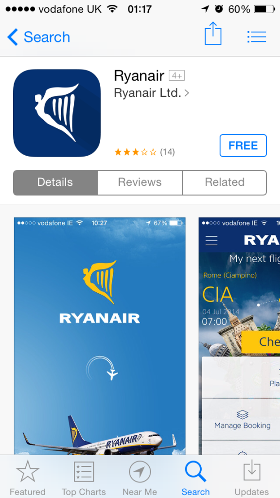 size it ryanair