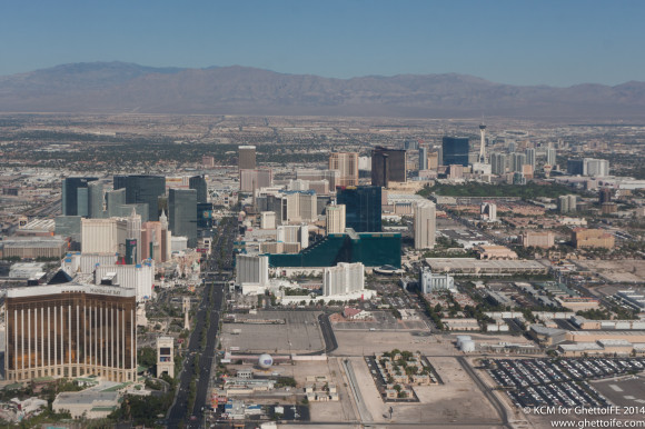 The Las Vegas Strip from the air - Image GhettoIFE