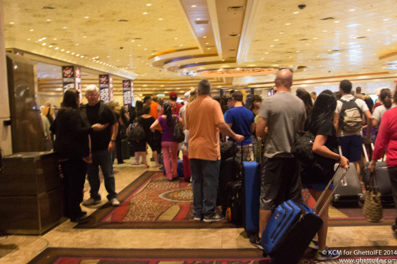 The queue to check out of the MGM