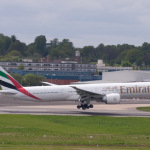 Emirates Boeing 777-300ER landing at Birmingham Airport - Image, GhettoIFE