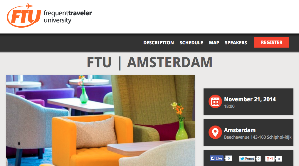 Frequent Traveller University- Amsterdam