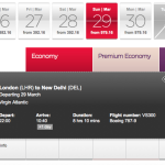 Virgin Atlantic Boeing 787-9 Delhi route