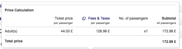 Lufthansa Ticket cost