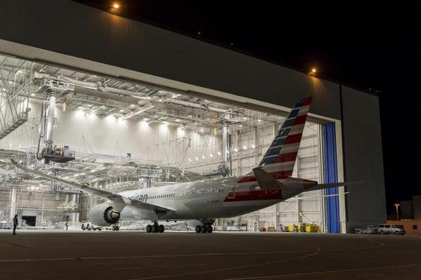 American Airlines Boeing 787 fresh out of the paint shop. Image, The Boeing Company via Twitter.