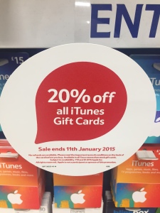 Tesco iTunes Gift voucher 20% off