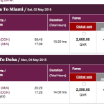 Qatar Airways Doha to Miami