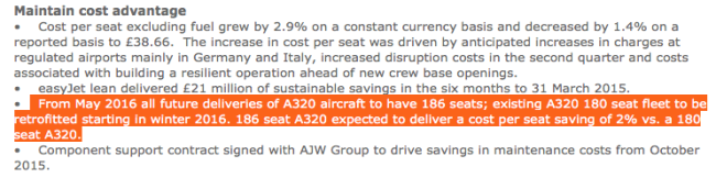 Increased Easyjet seat count