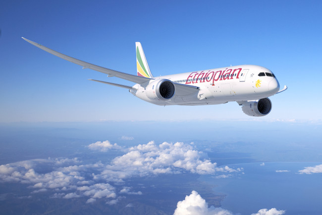 Ethiopian Airlines Boeing 787-8. Rendring, The Boeing Company