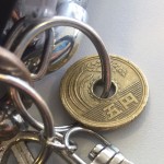 a key chain with a coin