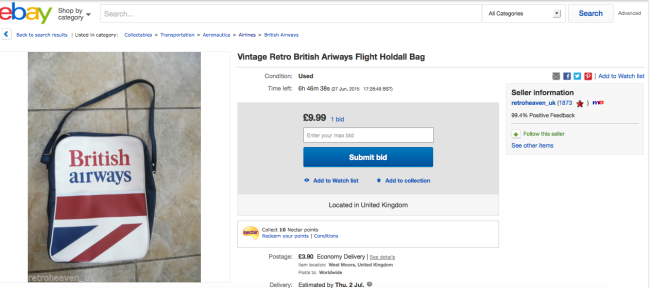 british airways classic bag
