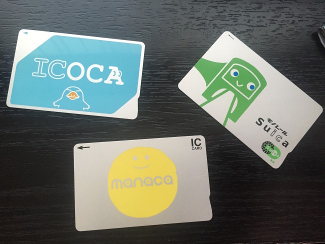 IC Payment cards - ICOCA, Suica Monorail and Manaca