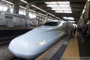 a bullet train in a station