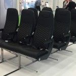 a row of black seats
