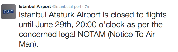 Istanbul Ataturk Airport closed