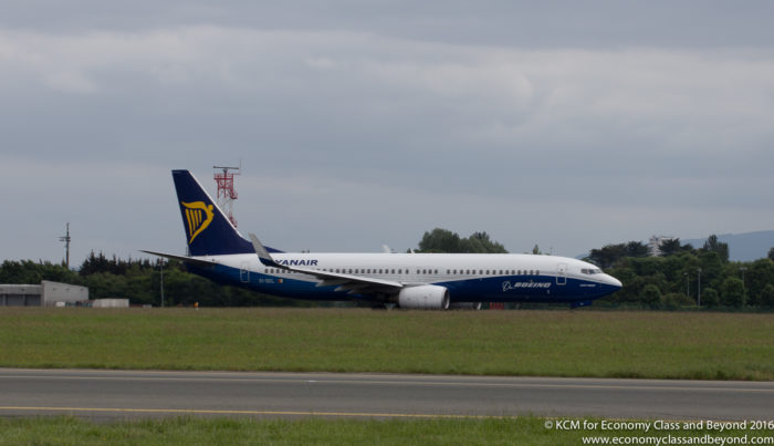Ryanair Boeing 737-800 in Boeing/Ryanair Colours taking off a runways