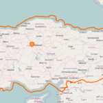 a map of turkey with orange border