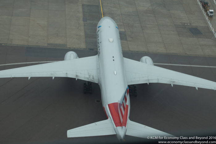 American Airlines Boeing 777 from the tower