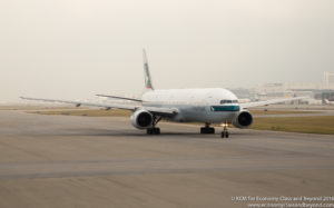 Cathay Pacific Boeing 777 taxing at Hong Kong Airport - Image, Economy Class and Beyond