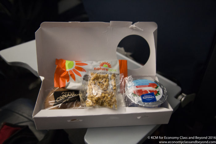 American Airlines transatlantic breakfast