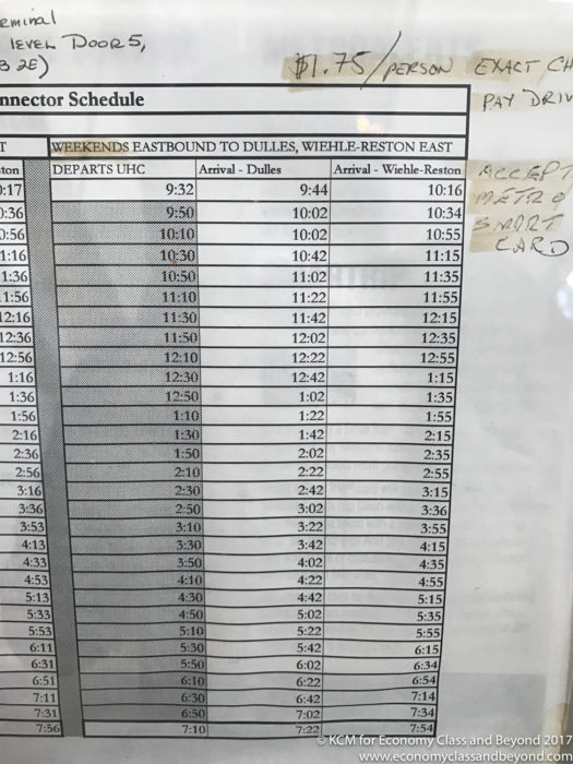 Bus timetable 