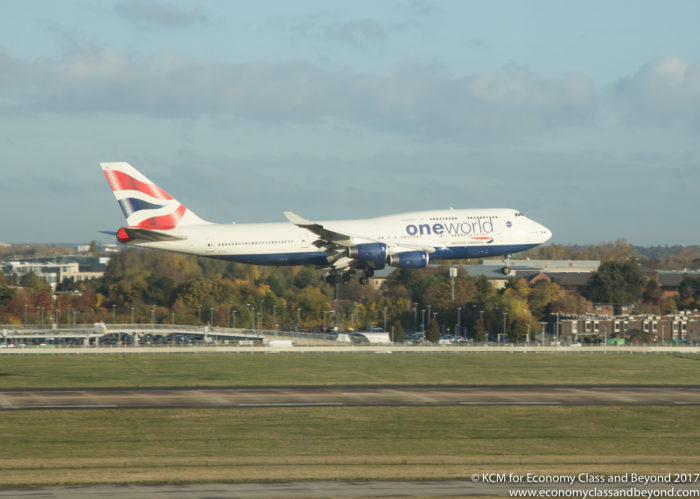 British Airways Boeing 747-400 landing at Heathrow