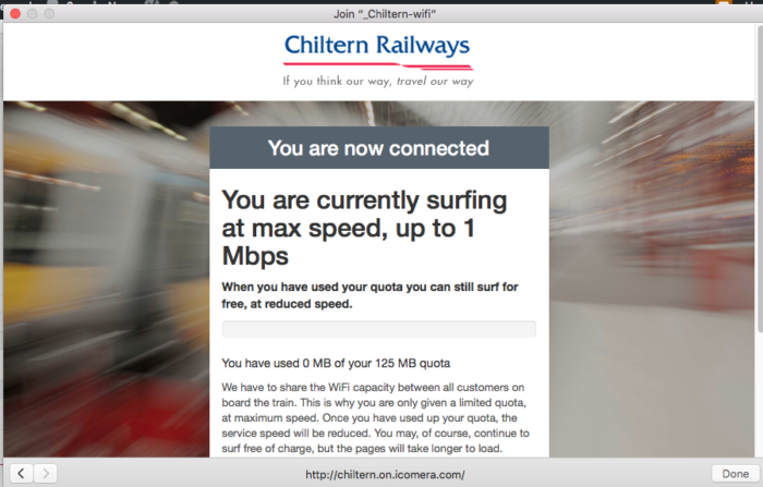 Chiltern Railways Wifi