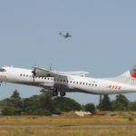 ATR 72-600 pre-series in New Corporate livery taking off from Francazal airport, Image ATR