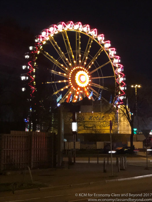a ferris wheel with lights at night