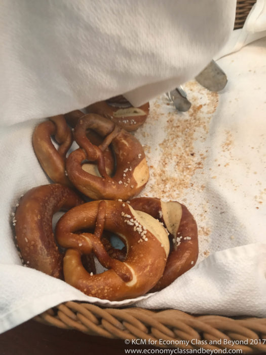 a basket of pretzels