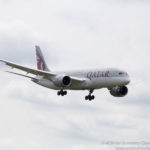 Qatar Airways Boeing 787-8 landing at Birmingham Airport, Image - Economy Class and Beyond