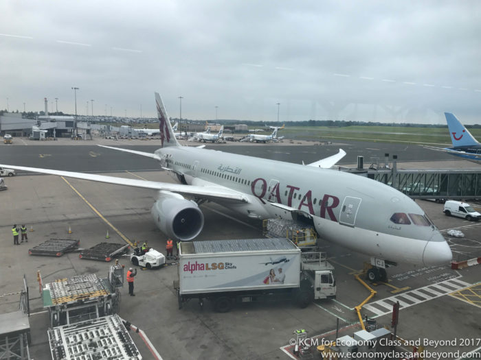 Qatar Airways Boeing 787 Dreamliner at Birmingham - soon be visiting Cardiff